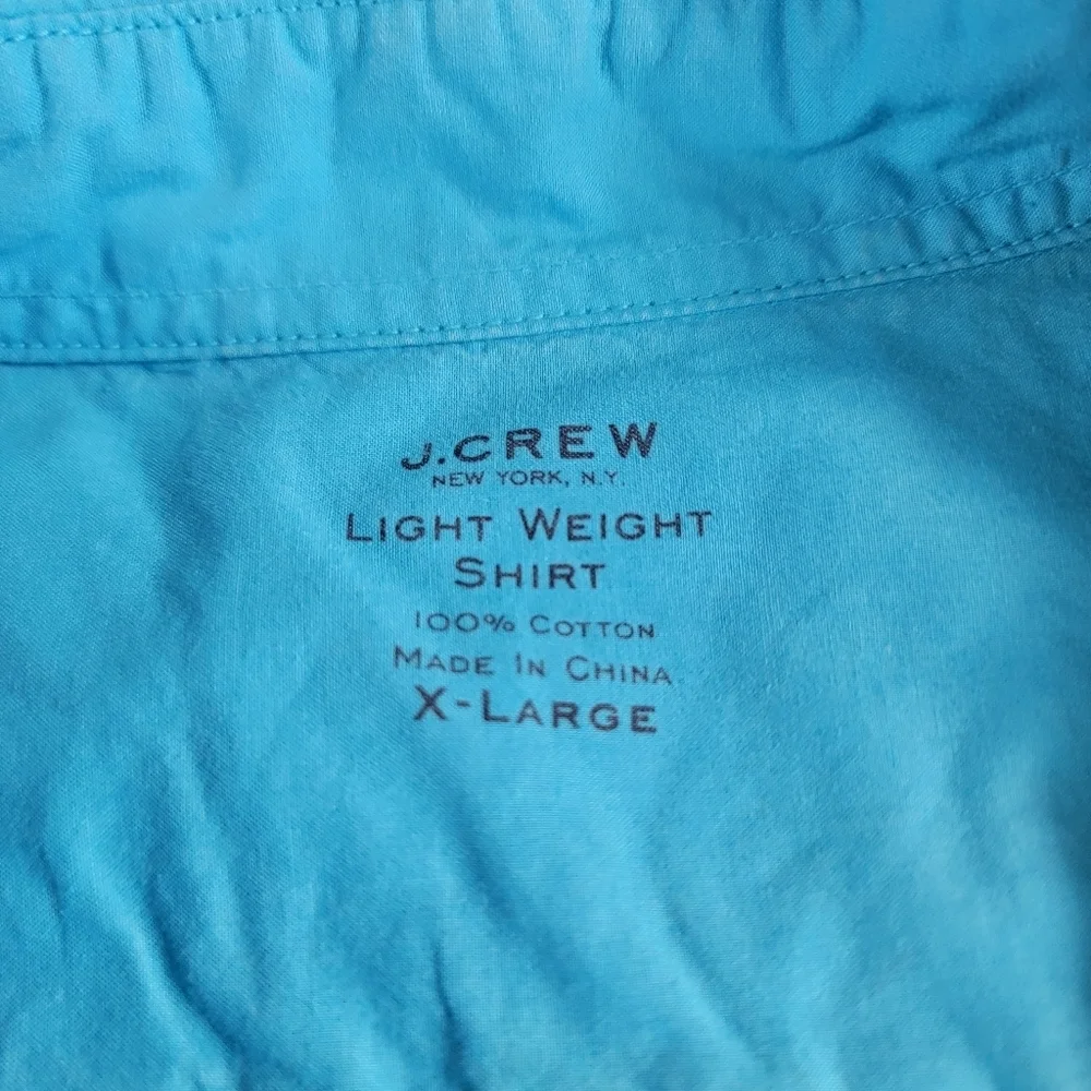 J. Crew Polo Shirt Mens XL Blue Collared Lightweight Short Sleeve  Preppy